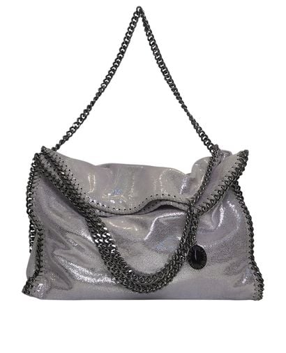 Falabella Fold-Over Tote, &pound;260, Handbags, Silver, Faux Leather, Front view